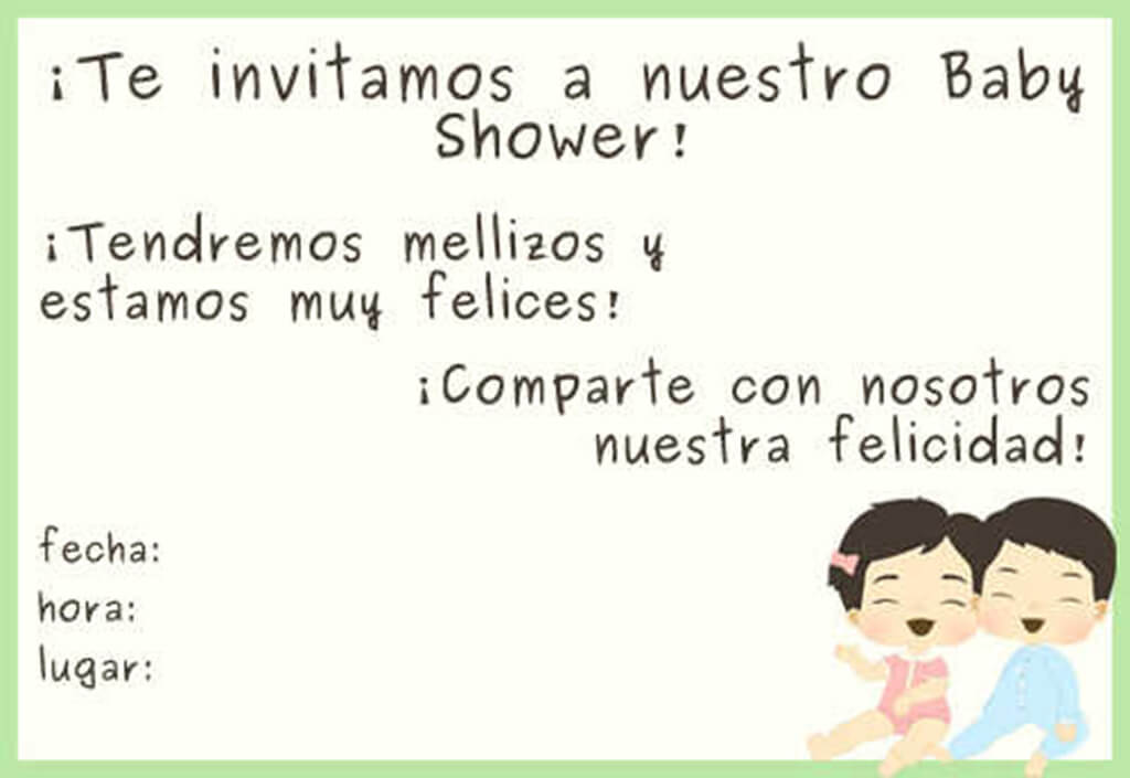 Invitacion de Baby Shower para Gemelos